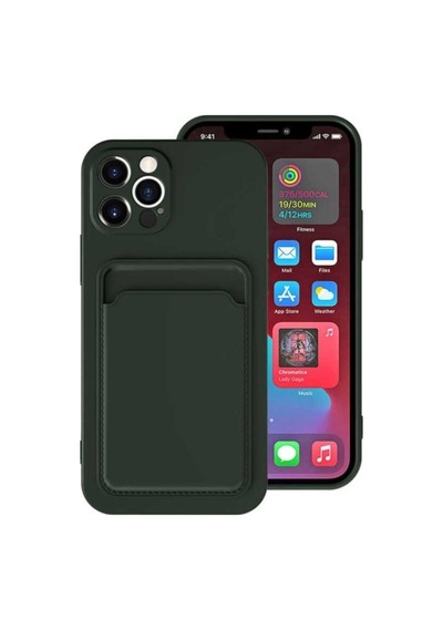 Apple Uyumlu iPhone 12 Pro Max Kılıf Zore Ofix Kapak Koyu Yeşil