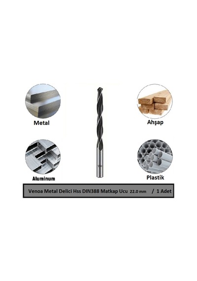 Venoa Metal Delici Hss Dın388 Matkap Ucu 22.0 Mm Paket 1 Li