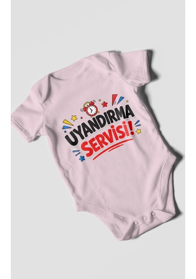 Morivokids Uyandırma Servisi Kısa Kollu Bebek Body %100 Pamuk Bebe Pembe