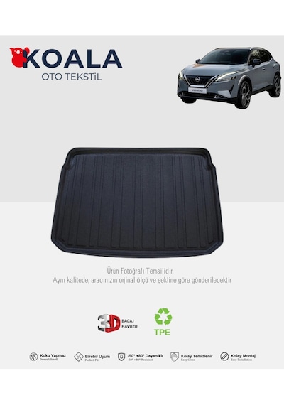 Nissan Qashqai E-power Üst Bagaj 2022 Ve Sonrası 3d Bagaj Havuzu