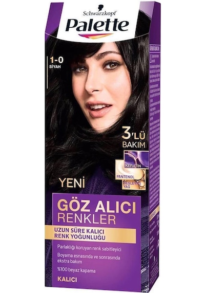 Palette Yoğun Göz Alcı Renkler Krem Saç Boyası 1 - 0 Siyah (546578220)