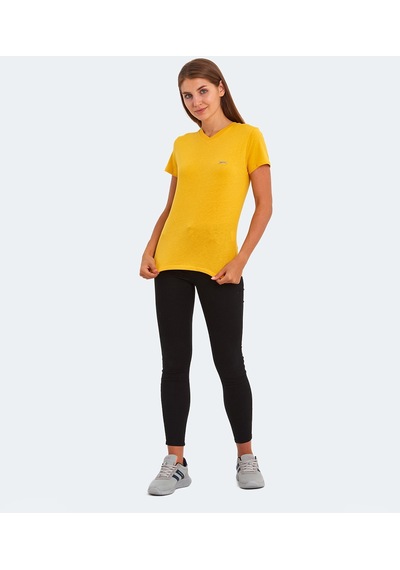 Slazenger KRISTEN I Kadın V Yaka Hardal Tişört