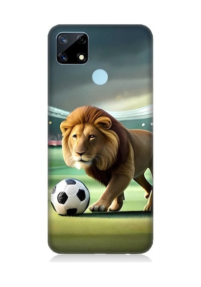 Realme C17 Uyumlu Gol Atan Aslan Desenli Silikon Kılıf