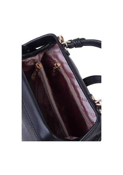 Nas Bag Hakiki Deri Görünümlü Vintage Doktor Çantası Küçük Boy El Ve Omuz Çantası Siyah