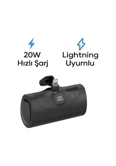 Çelikwork FP8 5000 mAh Lightning Apple Uyumlu iPhone  20 W Ultra Taşınabilir Hızlı Şarj Powerbank