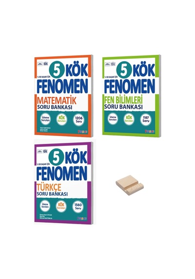 5. Sınıf Kök Matematik Fen Bilimleri Ve Türkçe Soru Bankası 3lü Set + Telefon Standı