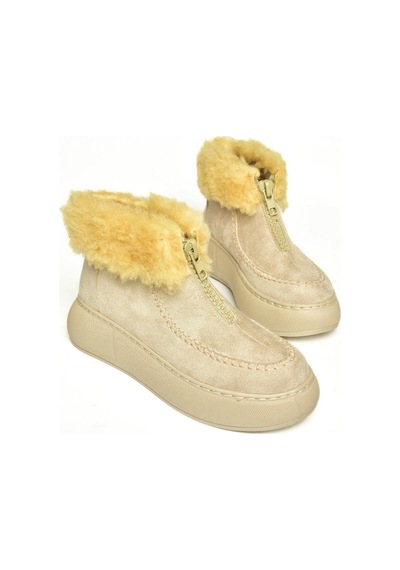 Fox Shoes T811231102 Bej Süet Kadın Bot Bej