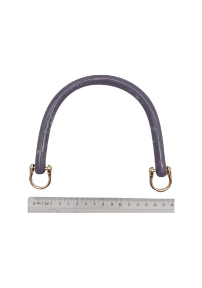 Angel Çanta Aksesuar 16 Cm Akrilik Koyu Lila Renk Çanta Tutma Sapı Light Gold Metalli