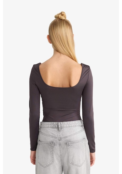 Defacto Coool U Yaka Uzun Kollu Çıtçıtlı Bodysuit F8042ax25aubn549 Kahve