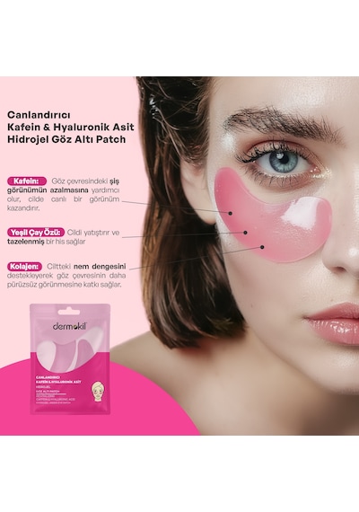 Dermokil Canlandırıcı Kafein & Hyaluronik Asit Hidrojel Patch Göz Altı Maskesi X 5 Adet