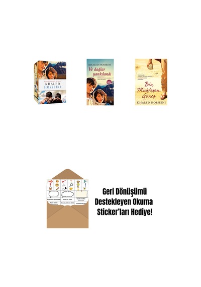Khaled Hosseini - Kutulu Set + Ve Dağlar Yankılandı Midi Boy + Bin Muhteşem Güneş + Okuma Sticker'ları