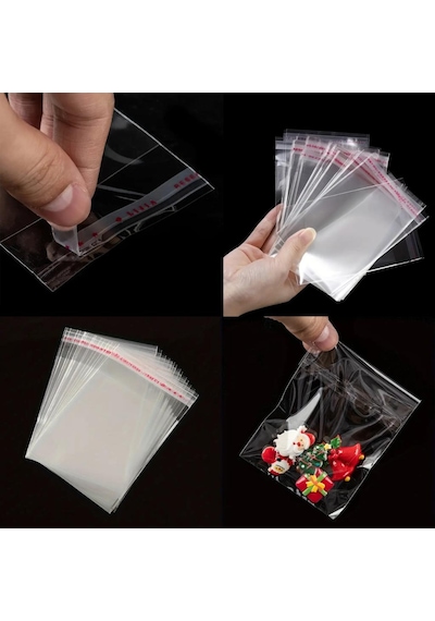 1000 Adet 10x15 Kendinden Yapışkanlı Açılıp Kapanabilir Şeker Kurabiye Şeffaf Plastik Poşet Torba