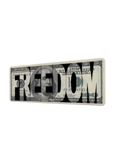 Freedom Dolar Tasarımı 40x90 Cm Oyuncu Mousepad Kaymaz Taban Büyük Boy