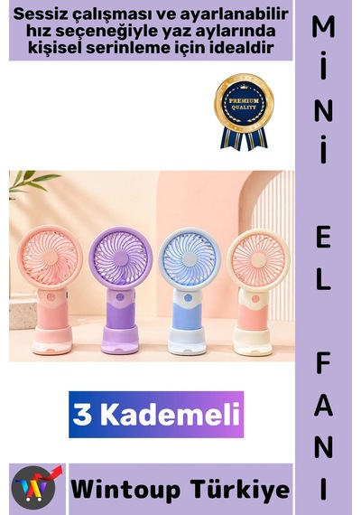 Vantilatör Mini Çanta Boy Gündelik Seyahat Tipi Kompakt Taşınabilir Hafif Sessiz Çalışma Ev Ofis Ya