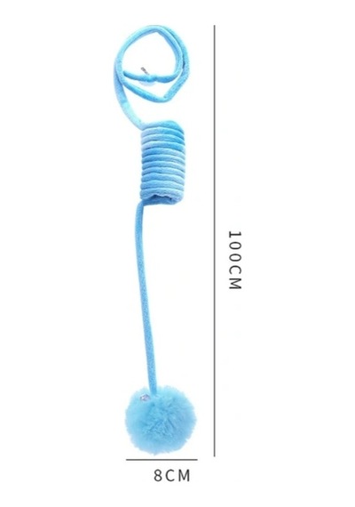 Elastik Yaylı Asılabilir Peluş Oyuncak Mavi