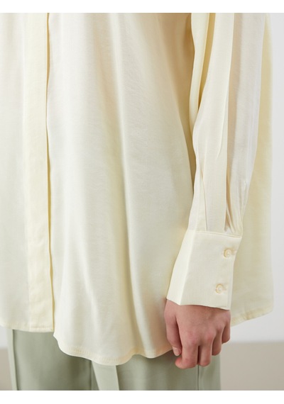 Lcw Modest Sarı Oversize Kadın Gömlek Tunik