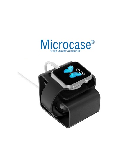 Apple Uyumlu  Watch Seri 5 40 Mm Için Alüminyum Şarj Standı - Siyah