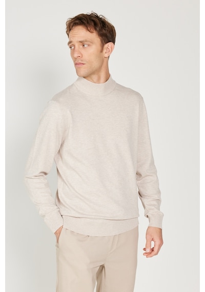 AC&Co / Altınyıldız Classics Erkek Bej Melanj Standart Fit Normal Kesim Yarım Balıkçı Yaka Triko Kazak Bej Melanj AC&Co / Altınyıldız Classics Erkek Bej Melanj Standart Fit Normal Kesim Yarım Balıkçı Yaka Triko Kazak Bej Melanj