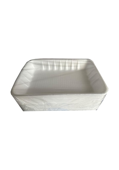 Tek Kullanımlık Mod 2 - 500 Gr. Beyaz Köpük Kase Tabak - 18x13x3 Cm. - 100 Adet Beyaz