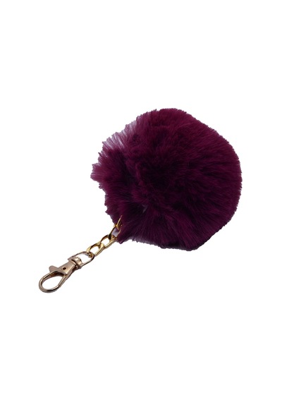 Patlıcan Moru Renk Peluş Ponpon Anahtarlık 973