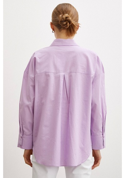 Never More Regular Fit Poplin Gömlek Lila