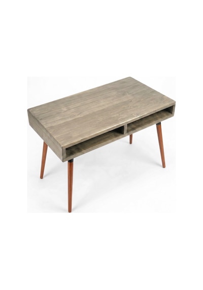 Mobenta Slot Desk: Masif Çalışma & Laptop Masası 2 Gözlü Depolama - 120x60 Al Altın