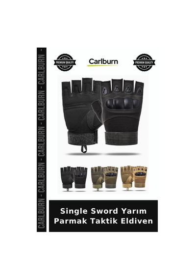 Single Sword Yarım Parmak Taktik Eldiven Erkek Motorcu Spor