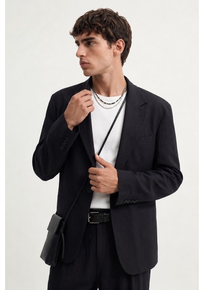 Antioch Modal Karışımlı Relaxed Blazer Ceket Siyah