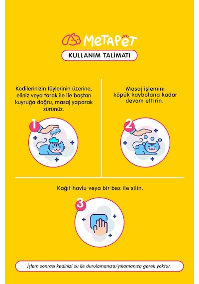 Metapet Kedi Bit Pire Dış Parazit Karşıtı Kuru Köpük Şampuan 200 ML