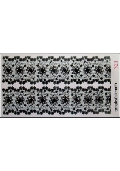 Dantelli Çiçekli Tırnak DöbmeTırnak Sticker Nail Art 321