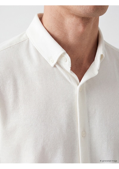 Lcw Vision Beyaz Slim Fit Dokulu Erkek Gömlek