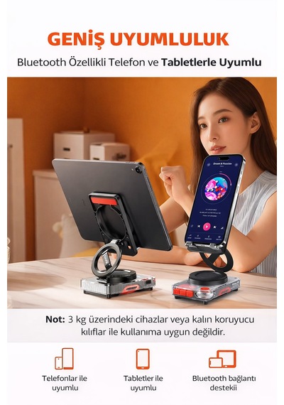 Masaüstü Telefon Standı Özellikli Bluetooth Hoparlör Yüksek Ses Kalitesi