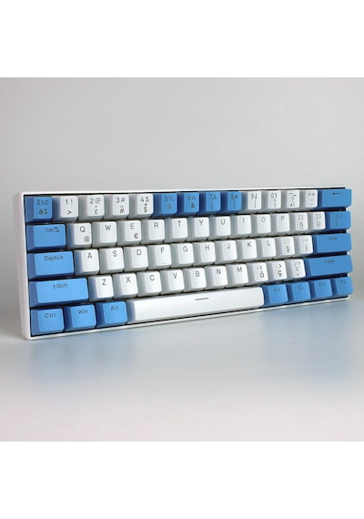 H61k Mini Mekanik Kablolu Gaming Oyuncu Klavye Türkçe Q Blue Switch 12 Ad Rgb Led Işık Modlu 61 Tuşlu