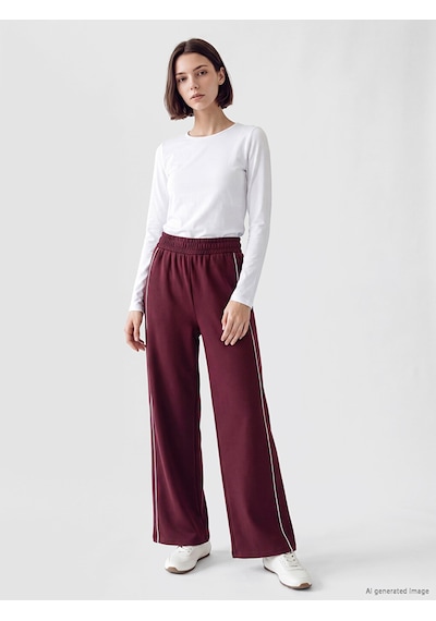 Lcw Modest Mürdüm Şerit Detaylı Soft Touch Kadın Eşofman Altı