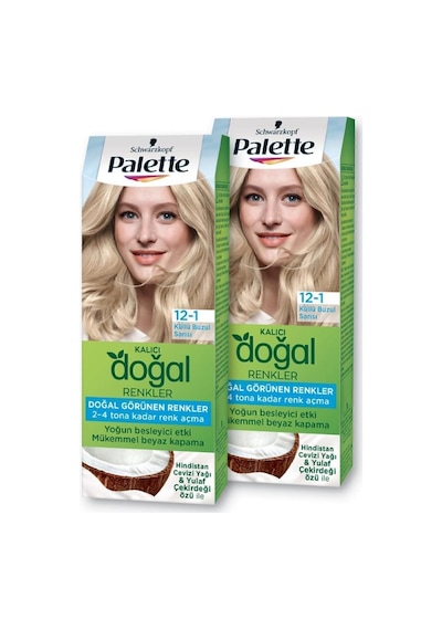 Palette Kalıcı Doğal Renkler 12 - 1 Küllü Buzul Sarısı X 2 Adet