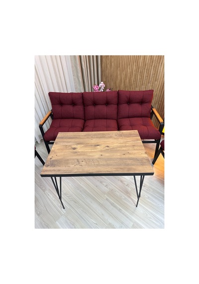 Houseart Açelya Balkon, Bahçe, Cafe - Salon - Metal Kanepe Koltuk Takımı 3+1+1 + Masa Bordo Houseart Açelya Balkon, Bahçe, Cafe - Salon - Metal Kanepe Koltuk Takımı 3+1+1 + Masa Bordo