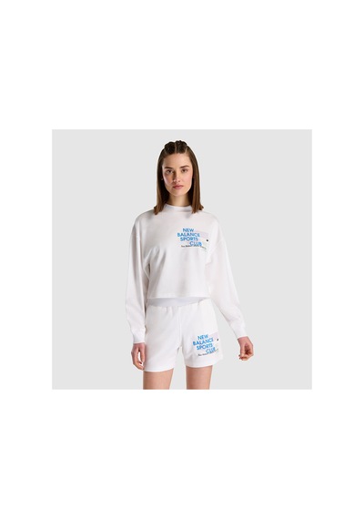New Balance Wnc1502 Beyaz Kadın Sweatshirt Beyaz