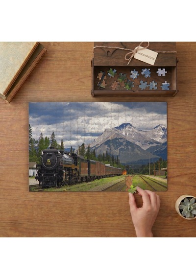 Kara Tren - Dağlar - Manzara Tasarımı 240 Parça Ahşap Puzzle Ahşap Kutuda Mpy10458