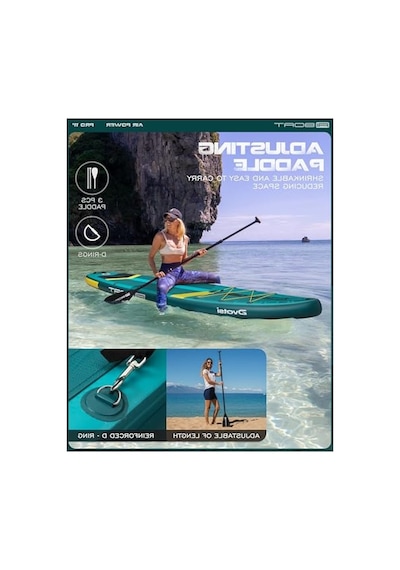 335x86x15 Cm Boyutlarında Şişme Sup Board, Geniş Ve Dengeli Tasarım