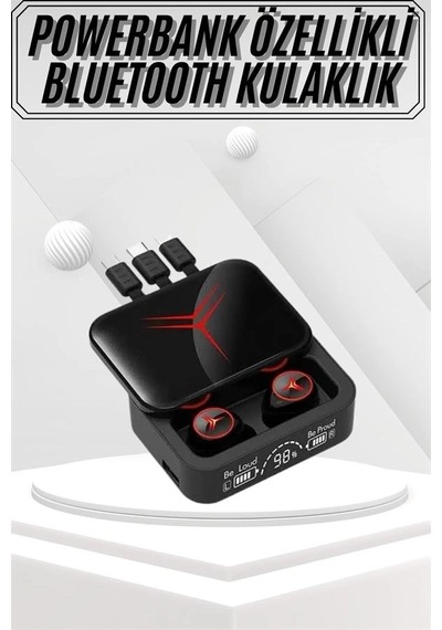 Mey İthalat Kablosuz Bluetooth Kulaklık Powerbank Özellikli Göstergeli Hd Mikrofon Diğer