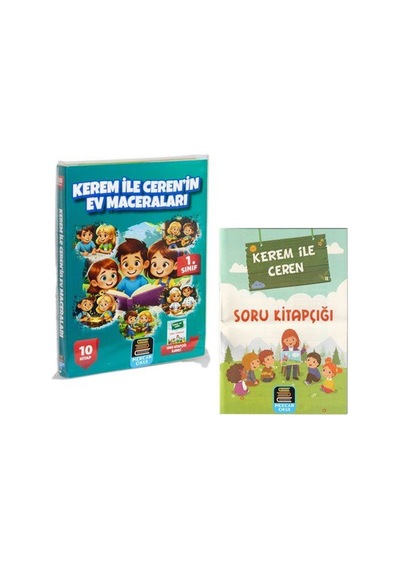 1. Sınıf Okuma Seti Kerem İle Ceren Ev Maceraları 10 Kitap + S...