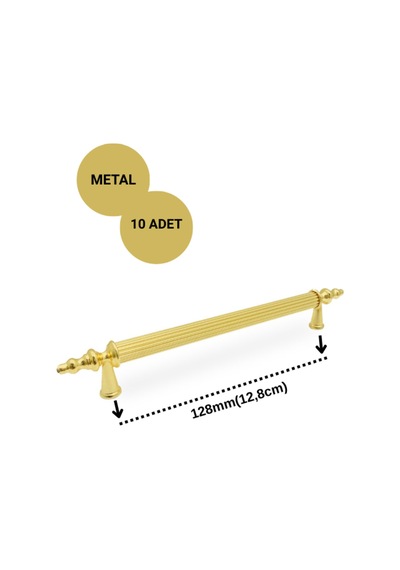 Lüks Kumru Gold Altın 128mm Metal Çekmece Dolap Mobilya Kulpu 10 Adet Altın Altın