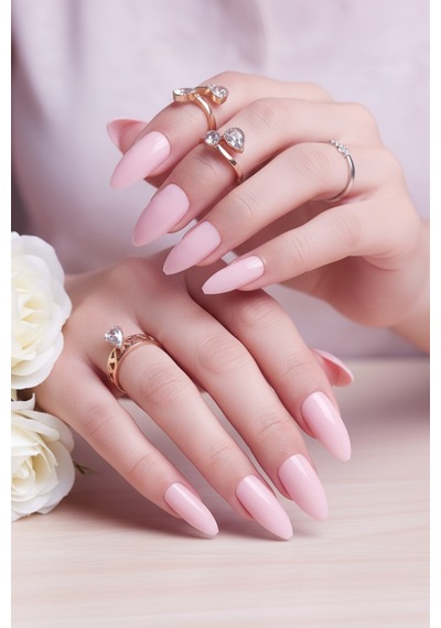 24 Adet Soft Pembe Badem Takma Tırnak 814 Yavru Ağzı
