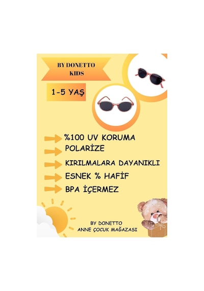 Yeni-unisex 1-5 Yaş %100 Uv Korumalı Polarize Parlak Pembe Çocuk Güneş Gözlüğü Pudra