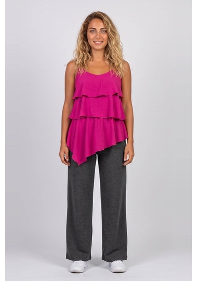 Fashion Friends Geniş Paça Gri Kadın Eşofman Altı 26k0090k1