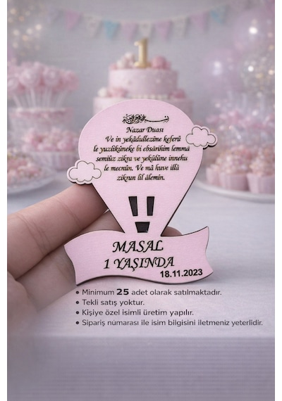 Doğum Günü Nişan Söz Sünnet Düğün İçin Magnet No 26 Renkli