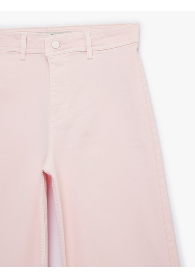 Koton Normal Bel Rahat Kalıp Kesik Paça Jean Pantolon - Culoette Jean Pembe 6sal40004mw Gül