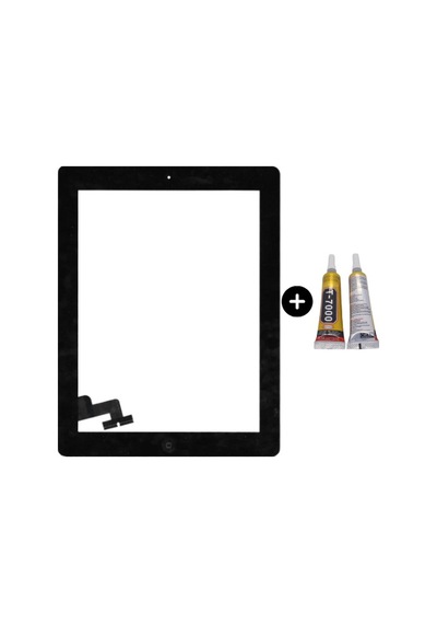 Apple Uyumlu iPad 2.nesil A1395-a1396-1397 Hk Home Tuşlu Dokunmatik Siyah + B7000