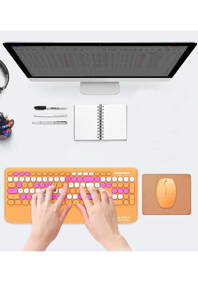 Geezer Kablosuz Klavye Mouse Set 106 Tuşlu İngilizce Q Notebook Laptop Uyumlu Ev Ve Ofis İçin Bilek Diğer