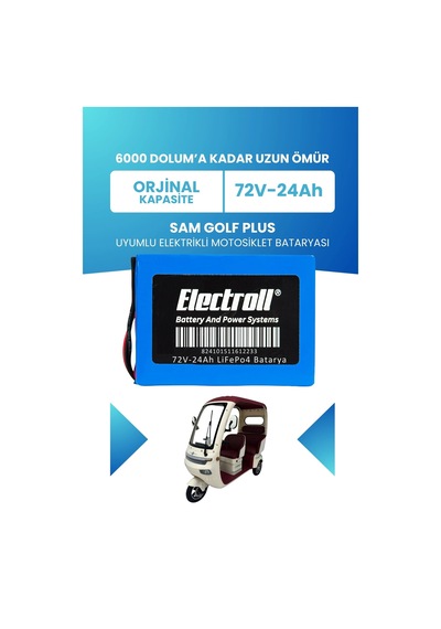 Sam Golf Plus Batarya Standart Kapasite Lifepo4 72v 24ah Elektrikli Motosiklet Bataryası